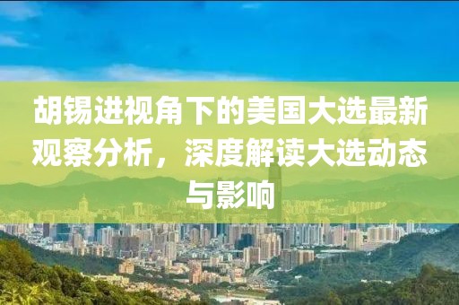 胡錫進視角下的美國大選最新觀察分析，深度解讀大選動態(tài)與影響